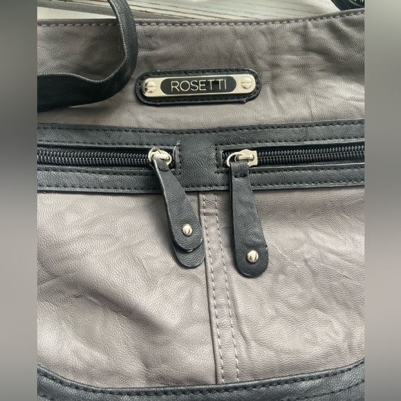 Rosetti Grey and Black Crossbody Bag, Wrinkled Style - Picture 3 of 8